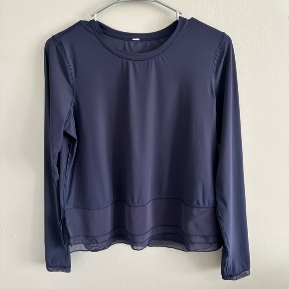 Lululemon Sole Training Long Sleeve Mesh Ruffle Top - Picture 1 of 7